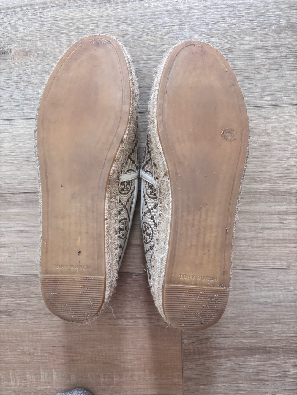 Tory Burch Neutral Logo Canvas Espadrille Slip-On - Picture 3 of 4